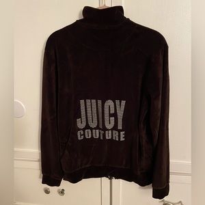 Juicy Couture Velour Lounge Shirt Long Sleeve Size M Brown Color